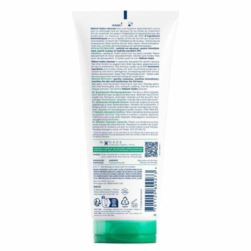SEBIUM HYDRA CLEANSER - Baume Lavant Apaisant - Visage - Peaux à Tendance Acnéique, 200ml