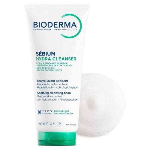 SEBIUM HYDRA CLEANSER - Baume Lavant Apaisant - Visage - Peaux à Tendance Acnéique, 200ml