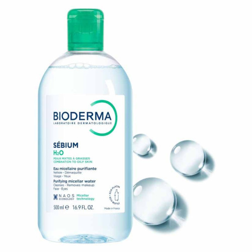 Bioderma Sébium H2O 500ml Purifie et Équilibre Peaux Mixtes/Grasses