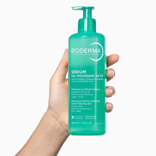 Bioderma Sébium Gel Moussant Actif 400ml Peau Nette et Fraîche