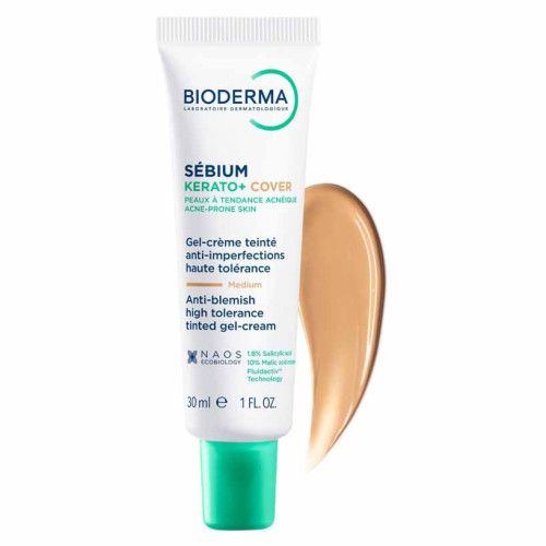 Bioderma Sébium Kerato+ Cover 30ml Teint Unifié Peau Sans Imperfections