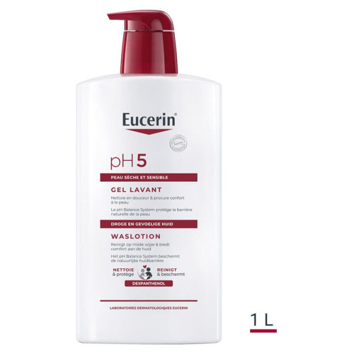Eucerin Gel Lavant pH5 1000ml - Douceur et Protection Peaux Sensibles
