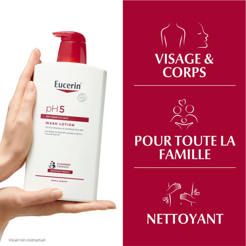 Eucerin Gel Lavant pH5 1000ml - Douceur et Protection Peaux Sensibles