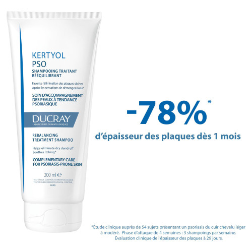Ducray Kertyol PSO 200ml - Apaise démangeaisons, élimine pellicules