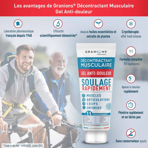 Gel GRANIONS Décontractant Musculaire 100ml - Soulage Douleurs