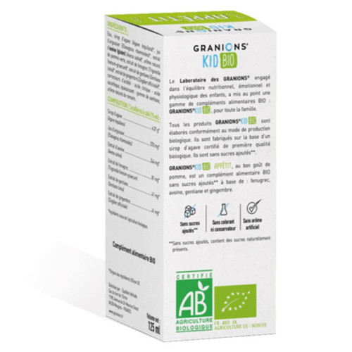 Granions Kids Bio 125ml - Stimule Appétit Enfants, Bio,