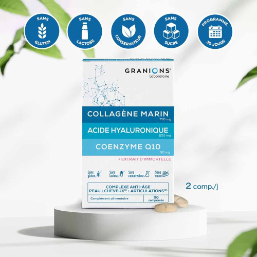 Granions Collagène Marin 60 Comprimés - Anti-âge et Hydratation