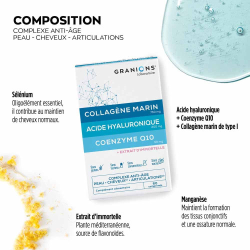 Granions Collagène Marin 60 Comprimés - Anti-âge et Hydratation