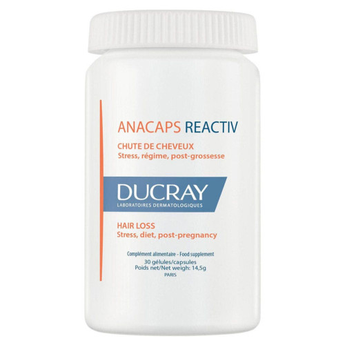 Ducray Anacaps Reactiv 30 Gélules - Fortifie Cheveux et Ongles