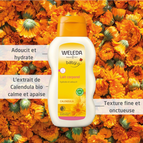 WELEDA Lait Corporel Calendula 200mL - Douceur Naturelle Bébé