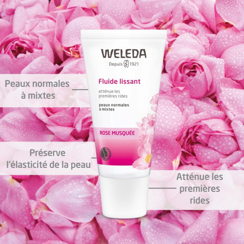 Weleda Fluide Lissant Rose Musquée 30ml - Préserve Jeunesse Peau