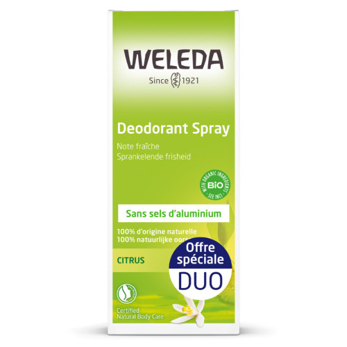 WELEDA Duo Déodorant Citrus 2x100mL - Naturel et Rafraîchissant
