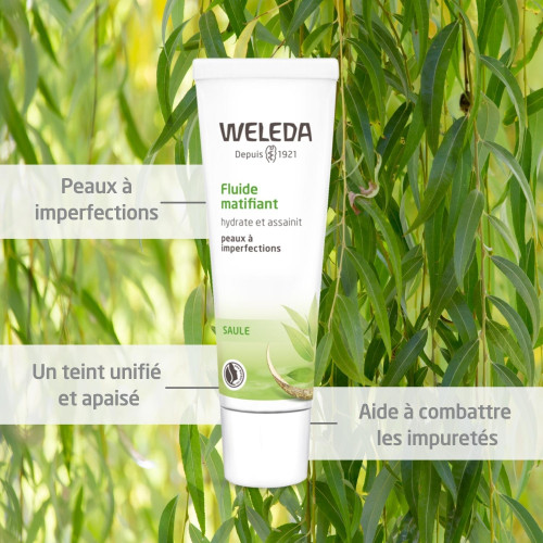 Weleda Fluide Matifiant Saule Bio 30ml - Hydrate et Assainit