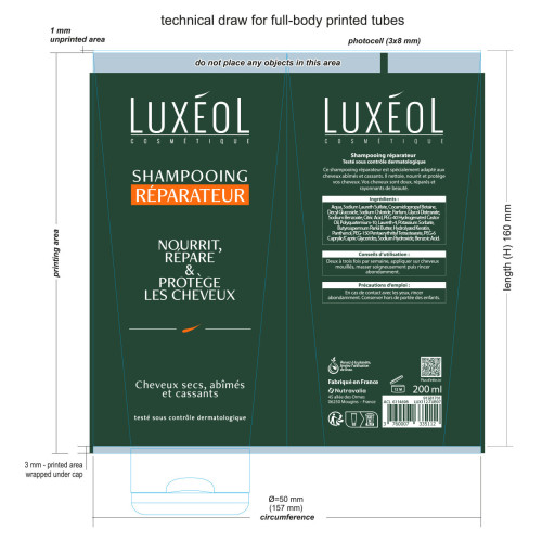 Luxeol Shampooing Réparateur 200ml - Cheveux Forts et Doux