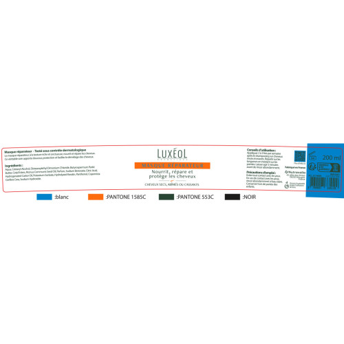 Luxéol Masque Réparateur 200ml - Soin Cheveux Abîmés