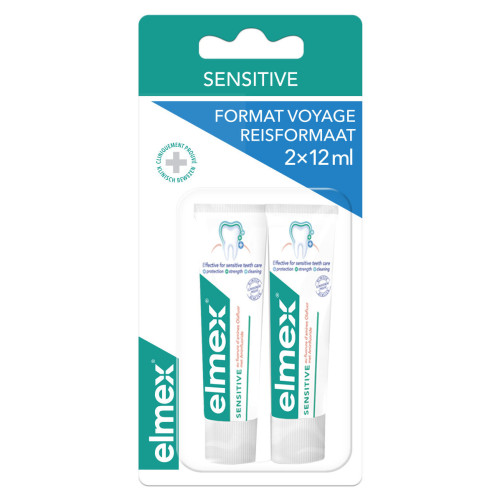 Elmex Dentifrice Sensitive 2x12ml - Douceur et Prévention Caries