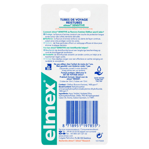 Elmex Dentifrice Sensitive 2x12ml - Douceur et Prévention Caries
