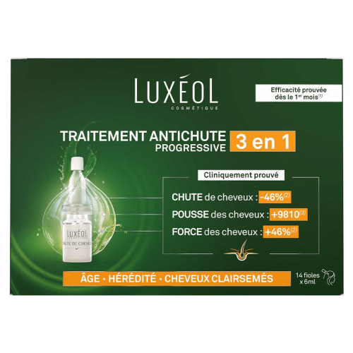 Luxeol Chute de Cheveux Progressive 2en1 - 14 Fioles