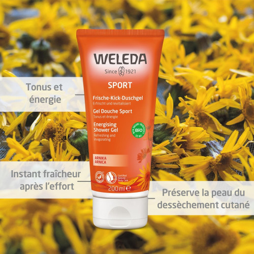 Weleda Gel Douche Sport Arnica 200ml - Rafraîchit et Nourrit