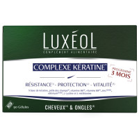 Luxeol Kératine Cheveux Ongles 90 Gélules - Fortifie et Protège