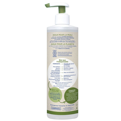 Eau micellaire sans parfum huile olive bio 400 ml