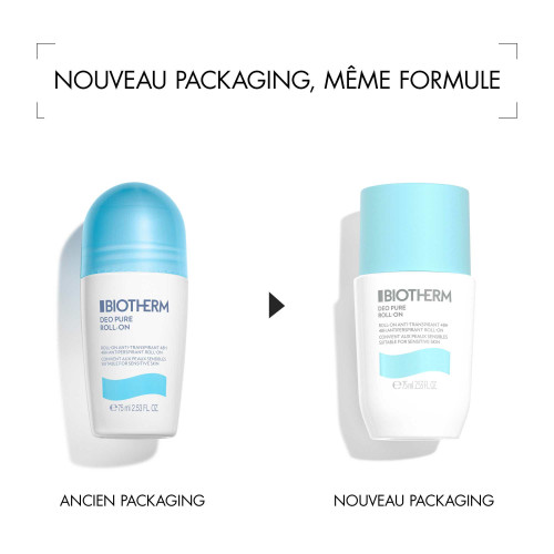 Biotherm Déo Pure Roll-On 2x75ml Anti-transpirant 48h Peaux Sensibles