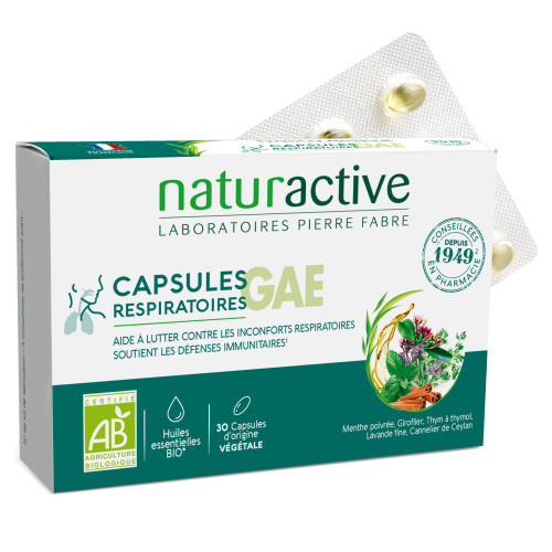 Naturactive Capsules Respiratoires GAE Bio 30 Caps Confort Respiratoire