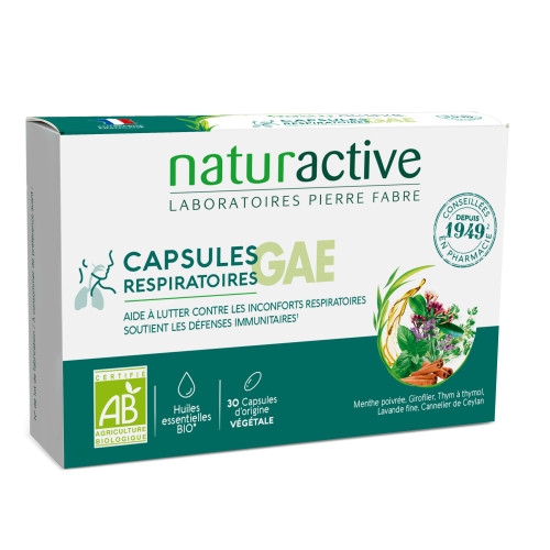 Naturactive Capsules Respiratoires GAE Bio 30 Caps Confort Respiratoire