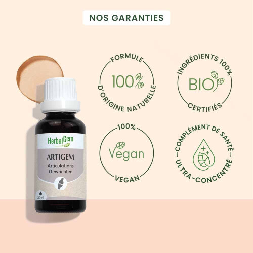 HERBALGEM Artigem Bio 30ml - Souplesse Articulaire et Antioxydant
