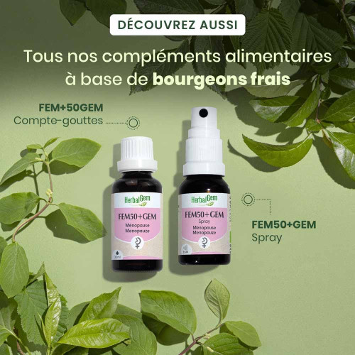 HERBALGEM Bio Fem50+Gem 30ml - Soutien Ménopause