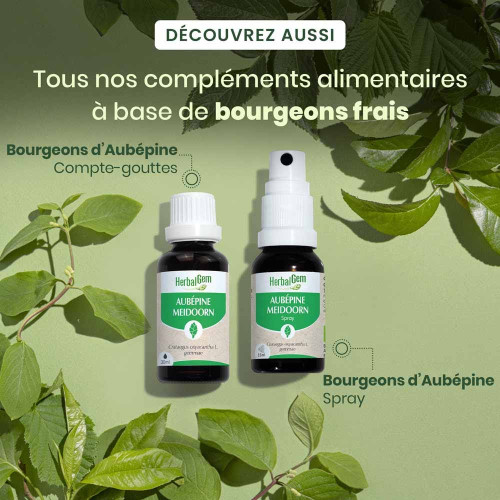 HERBALGEM Aubépine Bio 30ml - Apaisant et Vitalisant