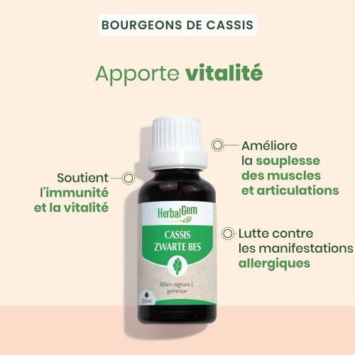 HERBALGEM Cassis Bio 30ml - Boostez votre organisme avec