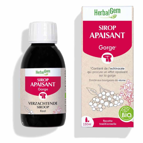 HERBALGEM Sirop Apaisant Gorge Bio 150ml - Soulage et Apaise