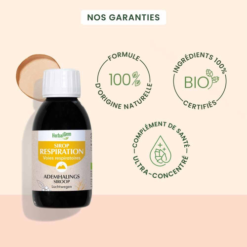 HERBALGEM Sirop Respiration Bio 150ml - Confort Respiratoire