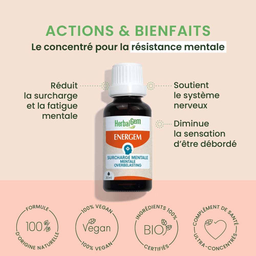 HERBALGEM Energem Bio 30ml - Boost Énergie Mentale et Physique
