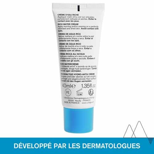Uriage Crème d'Eau Riche 40ml - Hydratation Intense Peaux Sèches