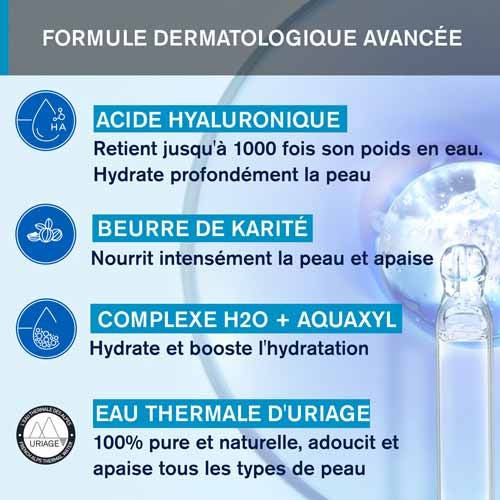 Uriage Crème d'Eau Riche 40ml - Hydratation Intense Peaux Sèches