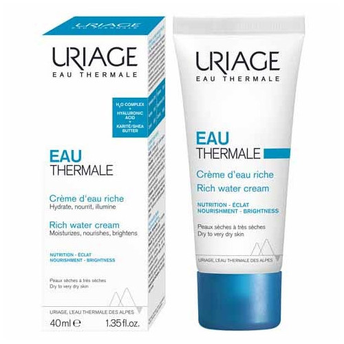 Uriage Crème d'Eau Riche 40ml - Hydratation Intense Peaux Sèches