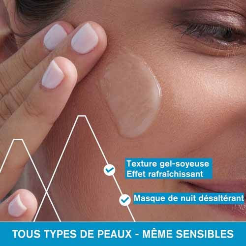 Uriage Masque Eau Nuit 50ml - Hydratation Intense, Peau Rayonnante