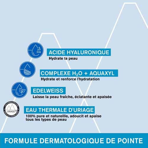 Uriage Masque Eau Nuit 50ml - Hydratation Intense, Peau Rayonnante