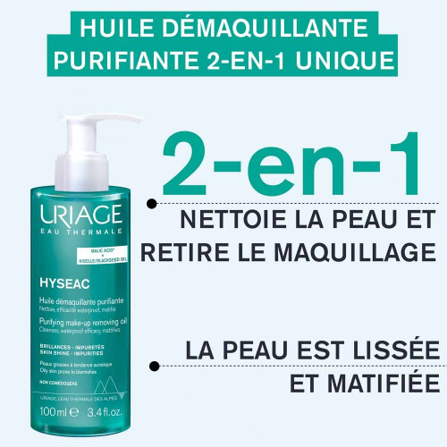 Uriage Hyséac Huile Purifiante 100ml - Nettoie et Révèle Éclat Peau