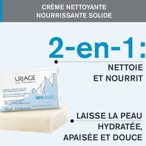 Uriage Crème Lavante Solide 125g - Soin Doux Hydratant