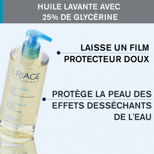 Uriage Huile Nettoyante 500ml - Hydrate et Protège Peau Sensible