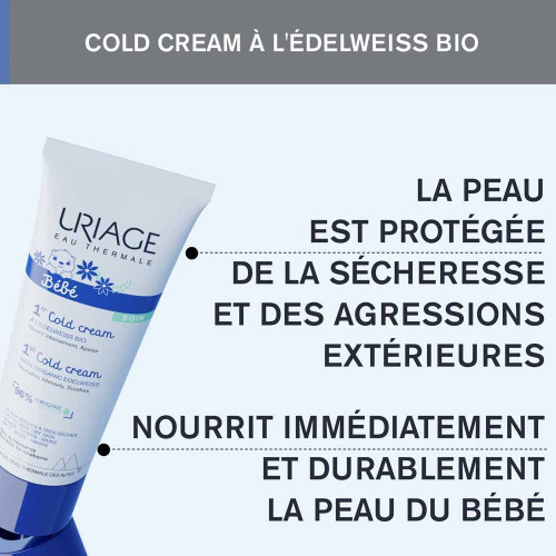 Uriage Bébé 1er Cold Cream 75ml - Apaise et Nourrit Intensément
