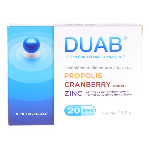 NUTRIVERCELL Duab Cranberry Propolis Gênes et Infections Uriniares 20 Gélules-6425 NUTRIVERCELL Duab Cranberry Propolis Gênes et Infections Uriniares 20 Gélules-6425