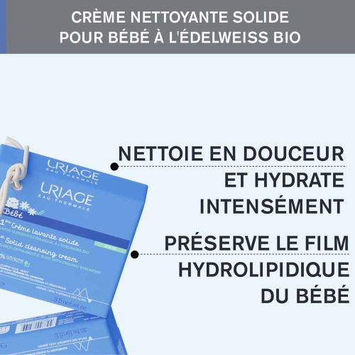 Uriage Bébé Crème Lavante Solide 100g - Douceur et Hydratation
