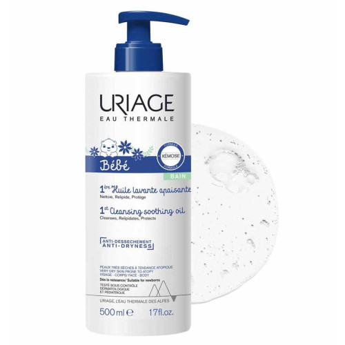 Uriage Bébé 1ère Huile Lavante Apaisante 500ml - Nettoie et Protège