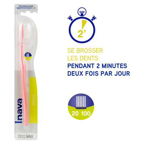 INAVA Brosse à Dents Souple 20/100 - Hygiène Bucco-Dentaire Optimale