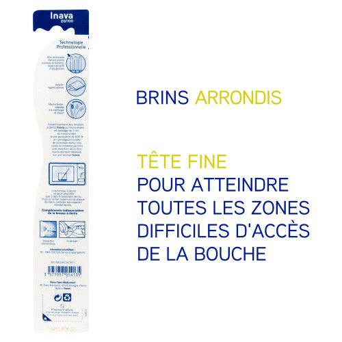 INAVA Brosse à Dents Souple 20/100 - Hygiène Bucco-Dentaire Optimale