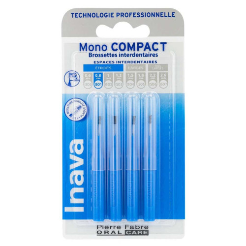 INAVA Mono Compact 0.8mm ISO1 - 4 Brossettes pour Plaque Dentaire